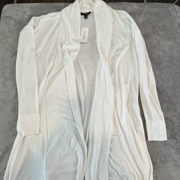 Banana Republic NWT Women's Open Full Length Cardigan Cream Colored Size Small - Picture 1 of 12